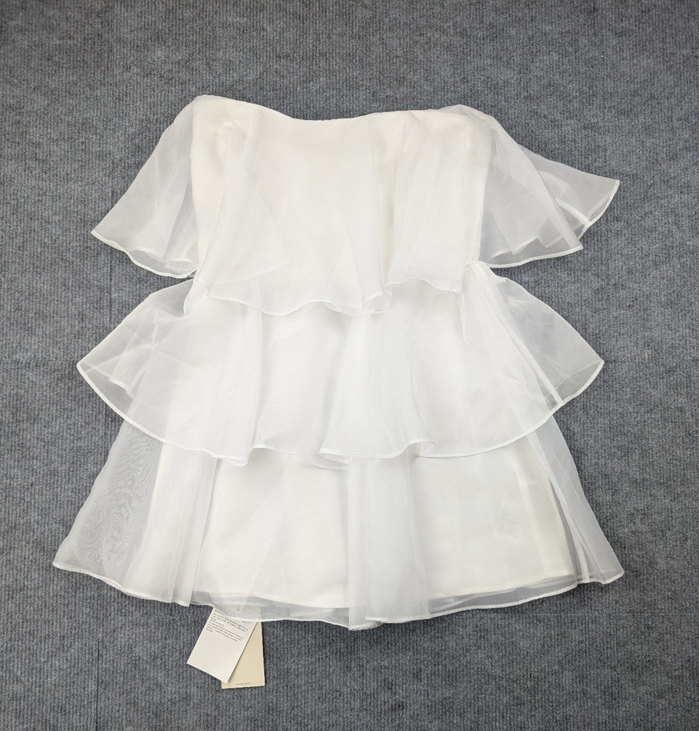 Abercrombie & Fitch Tiered Mini Dress Womens Small Petite Organza Etherial Rush